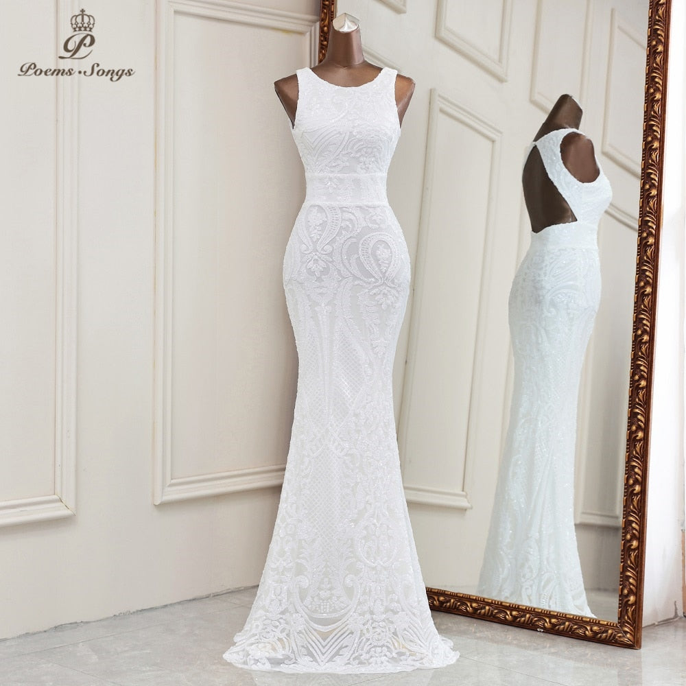New evening dresses / long formal dress women / elegant fashion dress, mermaid / elegant backless evening gowns