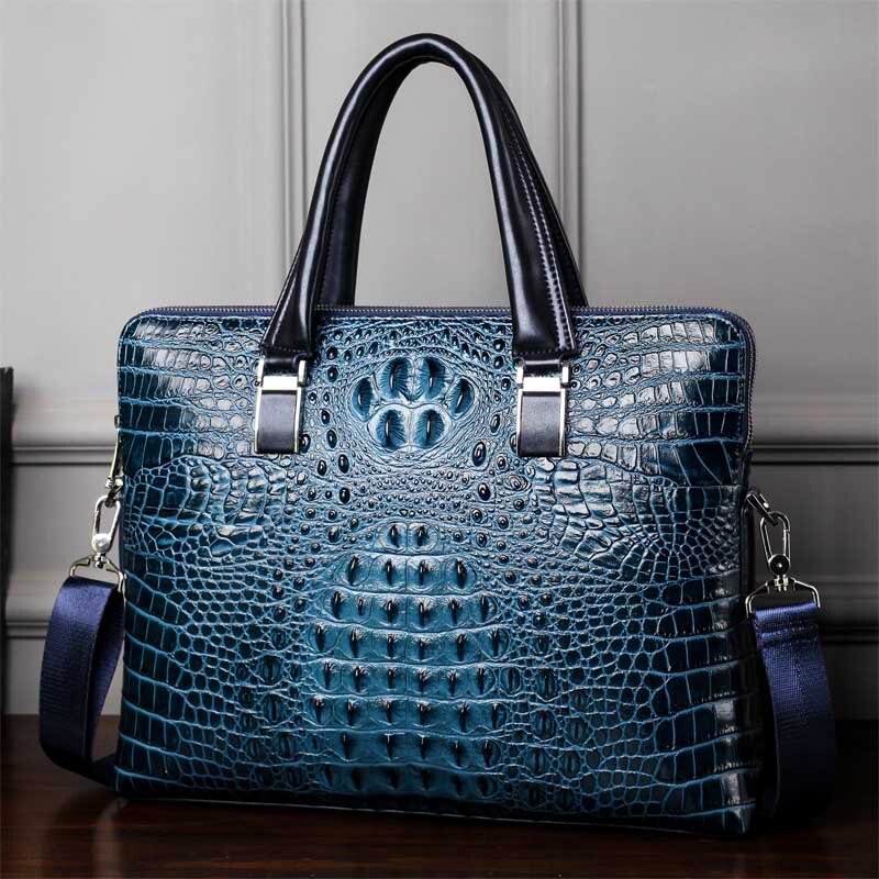New Luxury Cow Genuine Leather Businessmen / Briefcase, Shoulder Bag / Alligator style Bag / Tote Computer Handbag