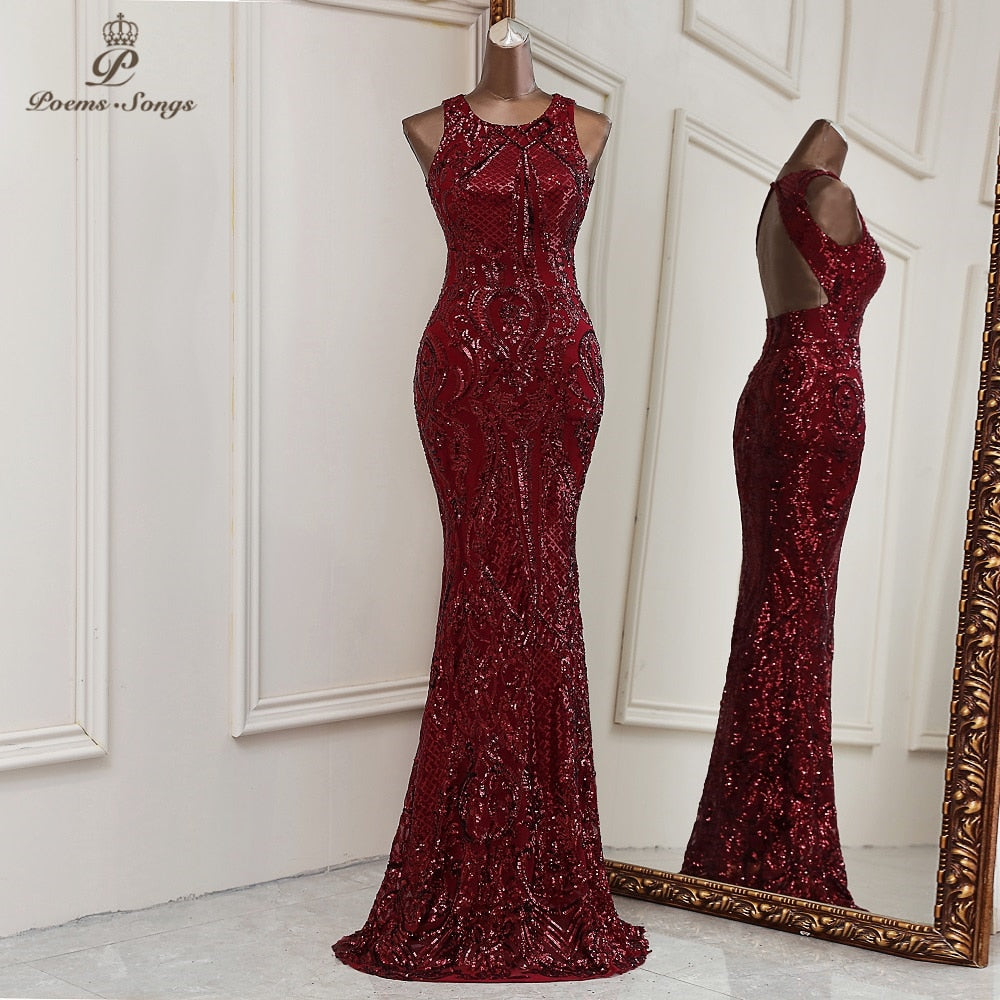 New evening dresses / long formal dress women / elegant fashion dress, mermaid / elegant backless evening gowns