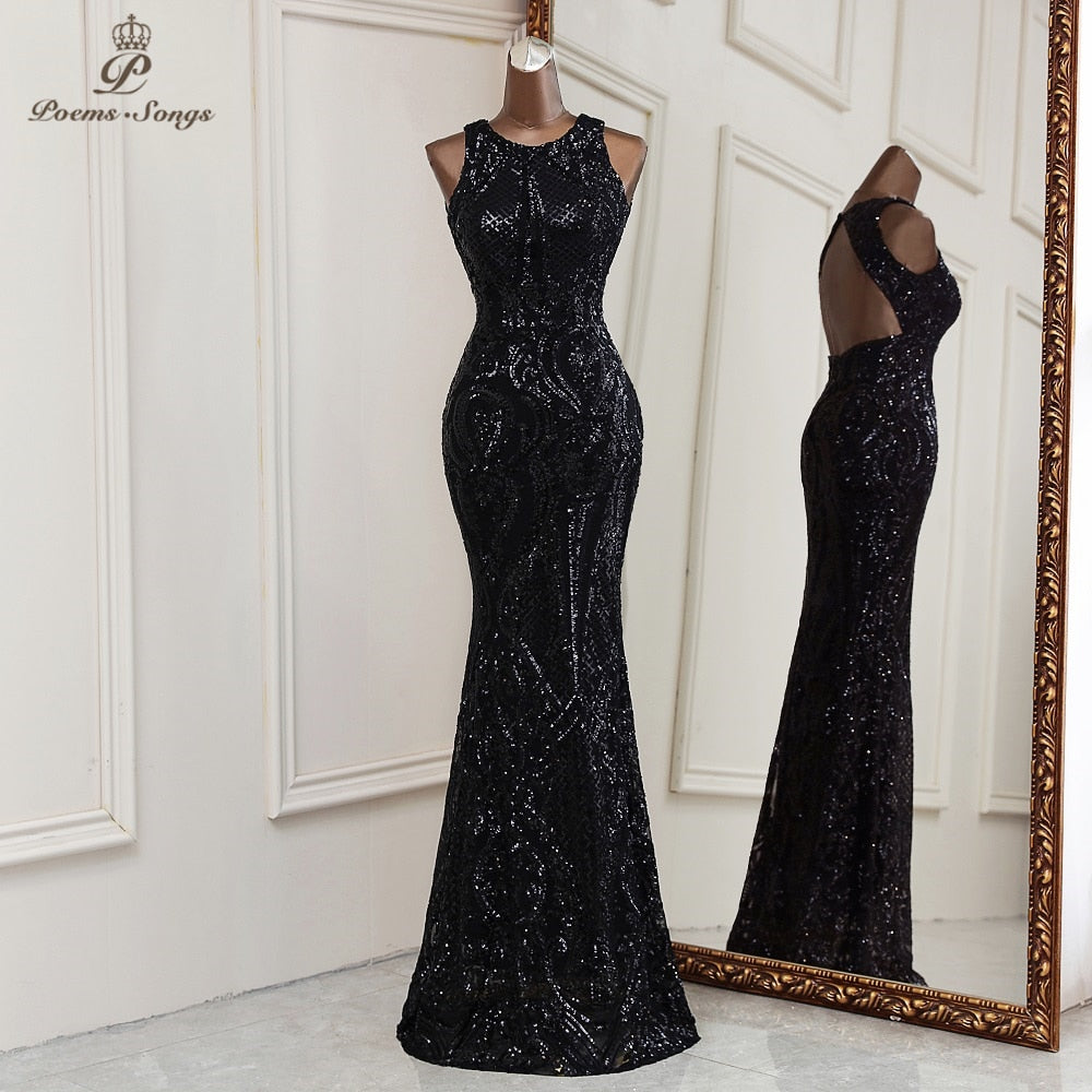New evening dresses / long formal dress women / elegant fashion dress, mermaid / elegant backless evening gowns