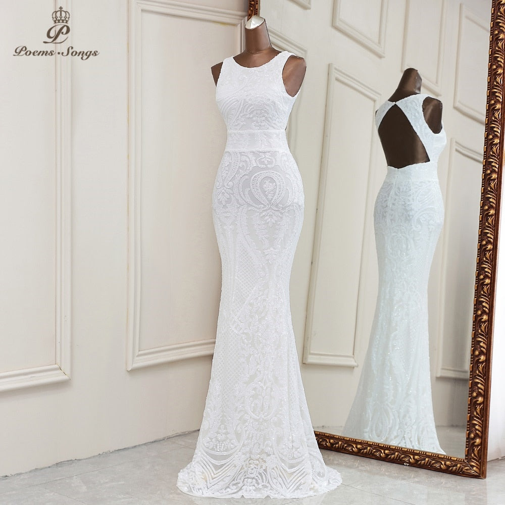 New evening dresses / long formal dress women / elegant fashion dress, mermaid / elegant backless evening gowns