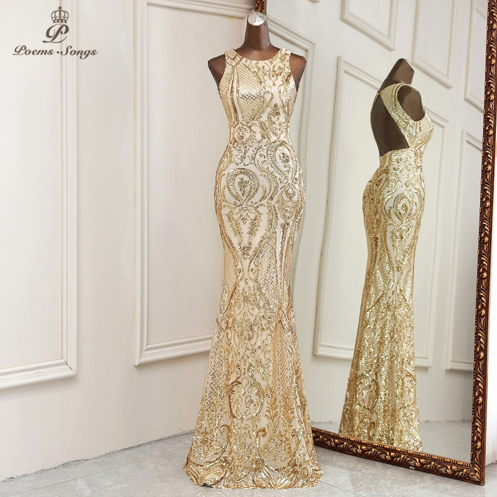 New evening dresses / long formal dress women / elegant fashion dress, mermaid / elegant backless evening gowns