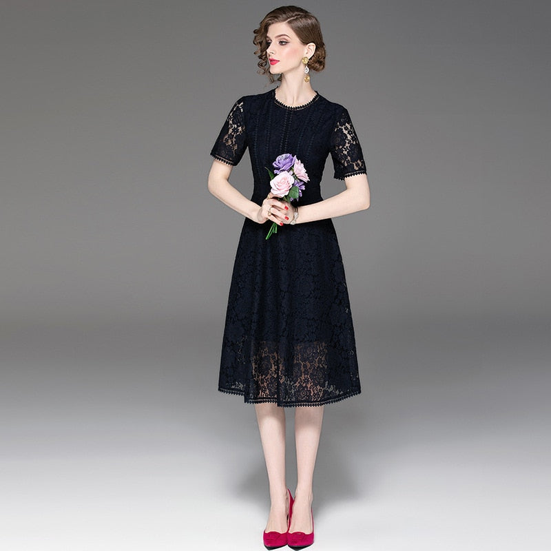 spring and summer new women black dress.