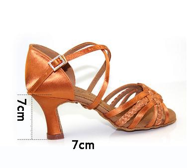 Latin Dance Shoes / Adult woman's soft Bottom high Heel / Salsa Square Dance Shoes / Latin Shoes Genuine, Imported Satin