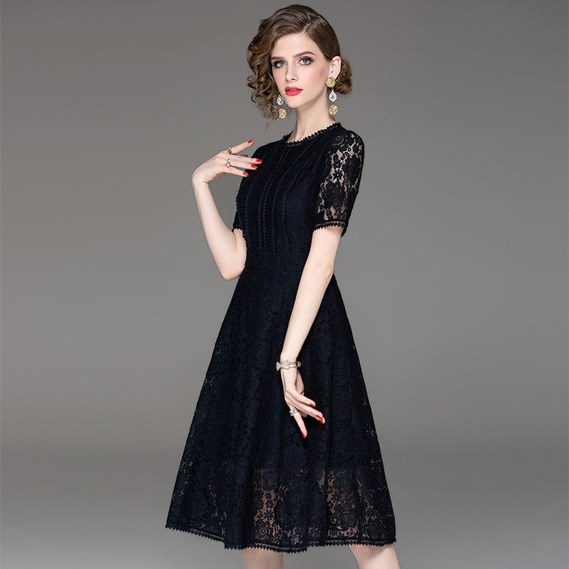 spring and summer new women black dress.