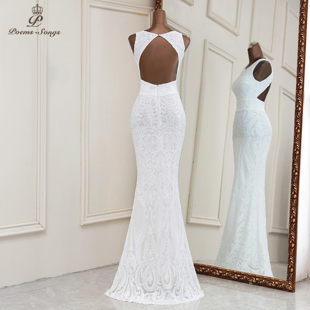 New evening dresses / long formal dress women / elegant fashion dress, mermaid / elegant backless evening gowns