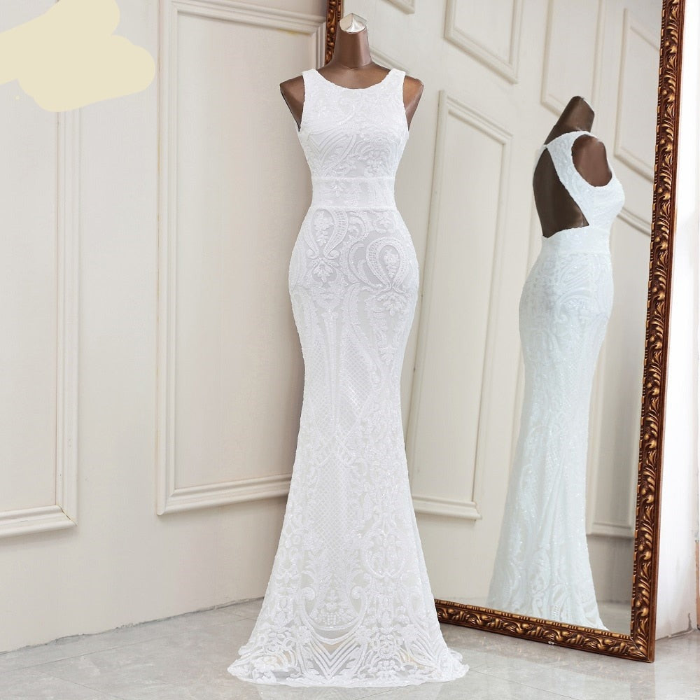 New evening dresses / long formal dress women / elegant fashion dress, mermaid / elegant backless evening gowns