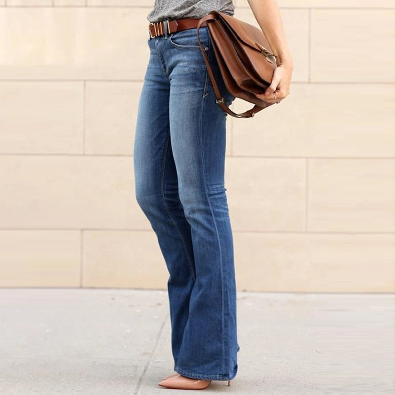 Jeans for Girls with Elastic Waist / Upper Slim Fit with Flared in the bottom.