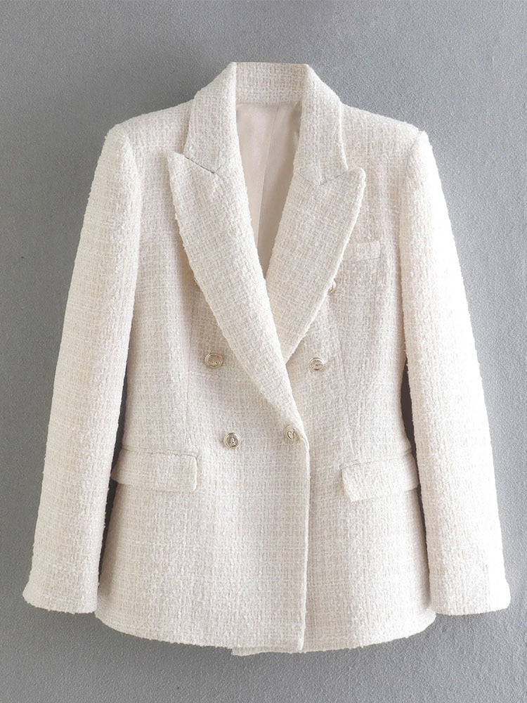 Elegant tweed pattern cotton coat, suitable for many formal or casual occasions