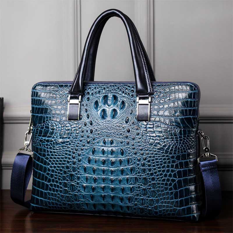 New Luxury Cow Genuine Leather Businessmen / Briefcase, Shoulder Bag  / Alligator style Bag / Tote Computer Handbag