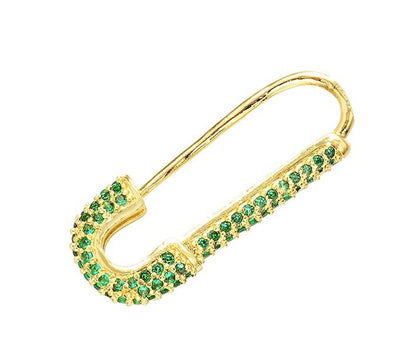 HECHENG new colors Paperclip Pin Earring Wholesale Rainbow colorful CZ Fashion Elegant women jewelry DIY Gift VX2