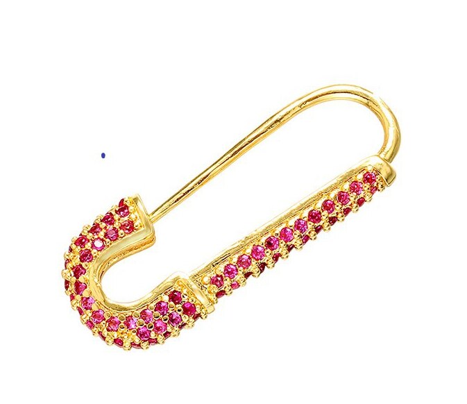 HECHENG new colors Paperclip Pin Earring Wholesale Rainbow colorful CZ Fashion Elegant women jewelry DIY Gift VX2