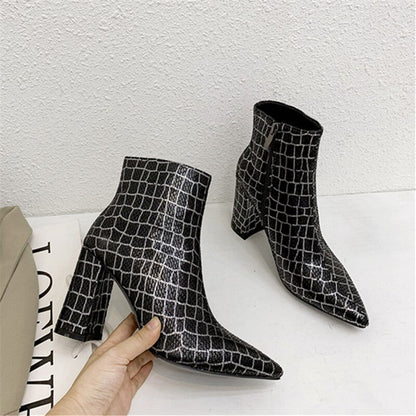 Quality ankle boots for women / pointed toe high heels boots / simple zipper fashion shoes for women.