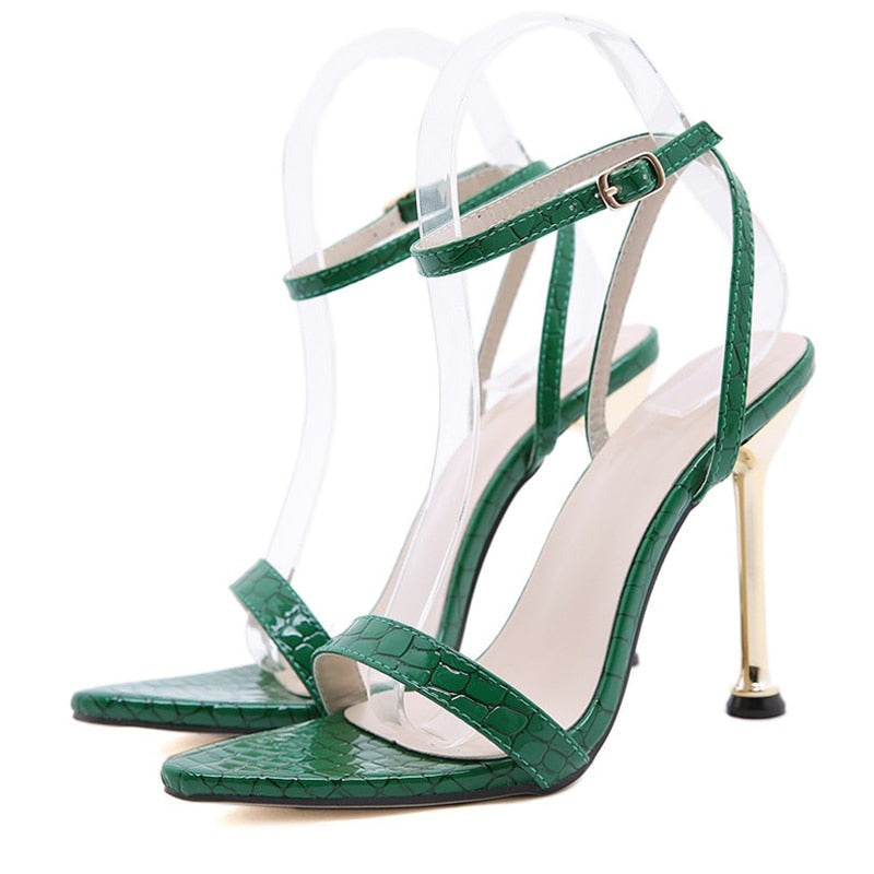 High Heels Sandals with Ankle Strap.