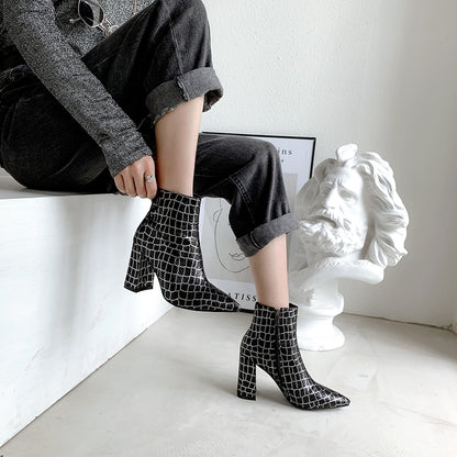 Quality ankle boots for women / pointed toe high heels boots / simple zipper fashion shoes for women.