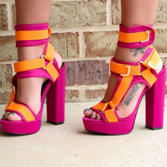 High heel With Customized colors / Ankle-strap ladies' sandals.