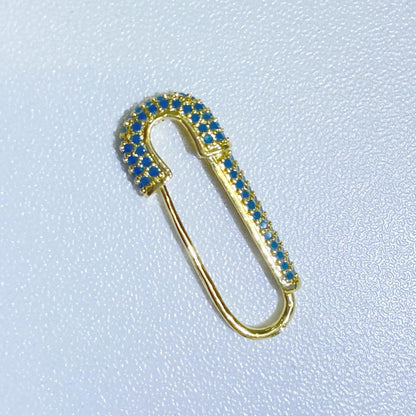 HECHENG new colors Paperclip Pin Earring Wholesale Rainbow colorful CZ Fashion Elegant women jewelry DIY Gift VX2