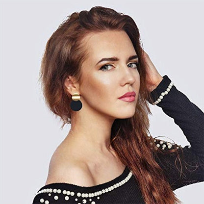 Korean Statement Round Dangle Drop Earrings for Women 2019 Fashion Jewelry Vintage Geometric Round Sequin Hanging Pendientes