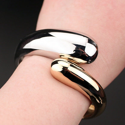 Top Quality Fashion Bangles Gold Color / Alloy Simple Wide Opened Bangles / Snake Bracelet / Bangles for Women