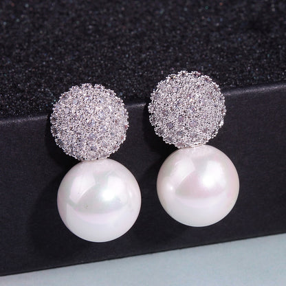 Pearl Earrings / Elegant White Pearl Earrings