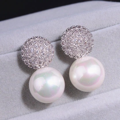 Pearl Earrings / Elegant White Pearl Earrings