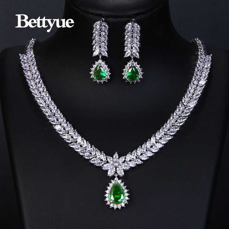 Multicolor Elegant Jewlery Sets, with High Quality Zircon Stones.