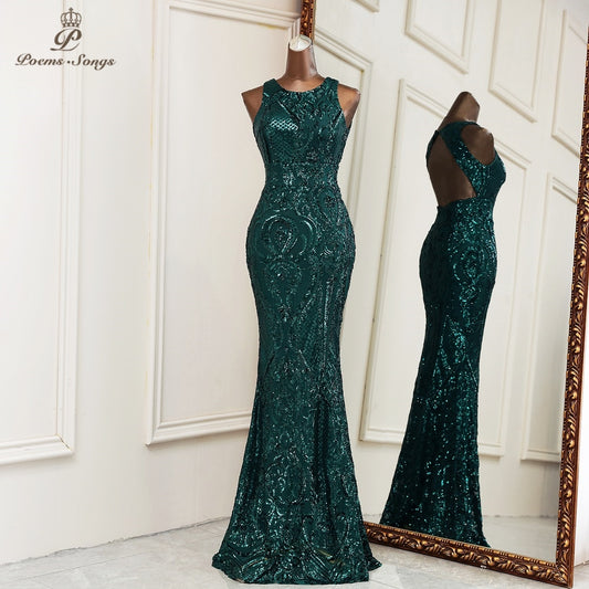 New evening dresses / long formal dress women / elegant fashion dress, mermaid  / elegant backless evening gowns