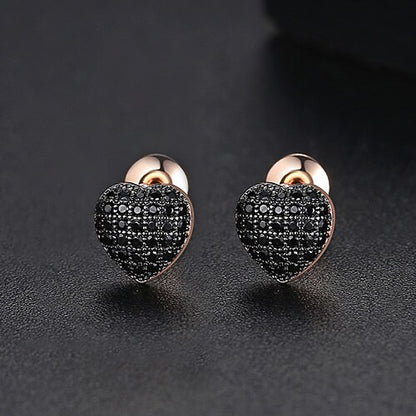 LUOTEEMI Trendy Korean Style Round Stud Earrings for Men Luxury Black CZ Gold Color Fashion Jewelry for Women Hip Hop 2022 New