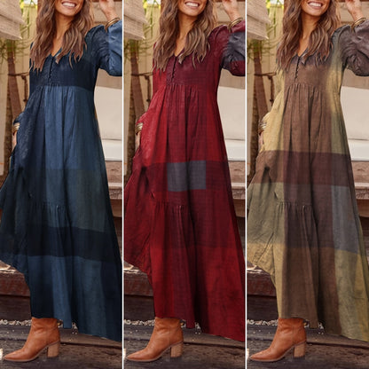 Maxi Cotton Sundress for women / Casual Summer Pleated Dresses.