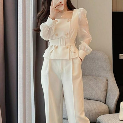 Pant Summer Set of Two Fashion Pieces for Women Luxury Women's Sets Sexy Trouser 2 Piece Outfits 2023 Pants Elegant Blazer Suit