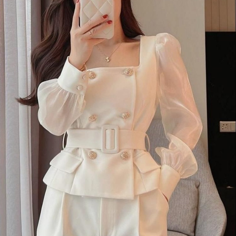 Pant Summer Set of Two Fashion Pieces for Women Luxury Women's Sets Sexy Trouser 2 Piece Outfits 2023 Pants Elegant Blazer Suit