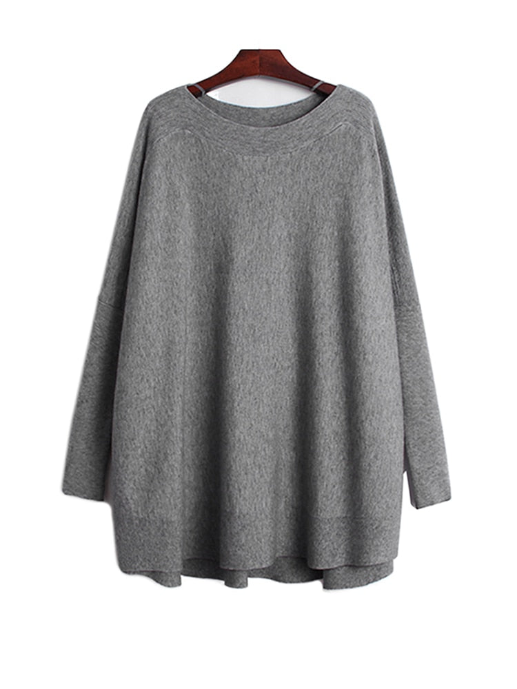 [EAM] Big Size Knitting Sweater Loose Fit  Turtleneck Long Sleeve Women Pullovers New Fashion Tide Spring Autumn 2022 19A-a43