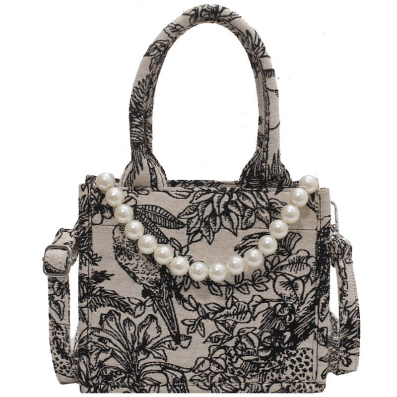 Woman Shoulder Bag for the beach / Top Handle Bags Jacquard