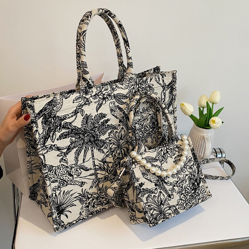 Woman Shoulder Bag for the beach / Top Handle Bags Jacquard