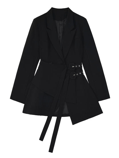 Long Blazer in an innovative double belt style